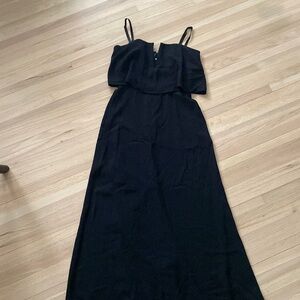 Black cocktail dress with removable straps